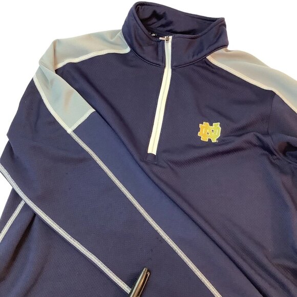 Under Armour Notre Dame Fighting Irish 1/4 Zip Blue Mock-Neck Mens Size M - Picture 3 of 10